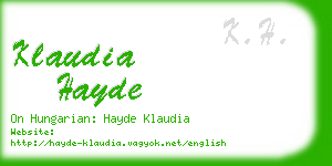 klaudia hayde business card